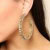 Half hoop crystal earrings (gold)