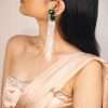 LUXE Emerald waterfall drop earrings - Image 2