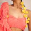 DIVA yellow Petal Vine asymmetric dangle earrings - Image 2