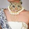 Handcrafted grey necklace set