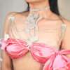 Rose Radiance Rhinestone Rib Necklace