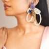 3D peacock statement studs