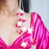 Ombrey pink petal vine earrings - Image 2