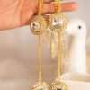 Crystal front back drop earrings