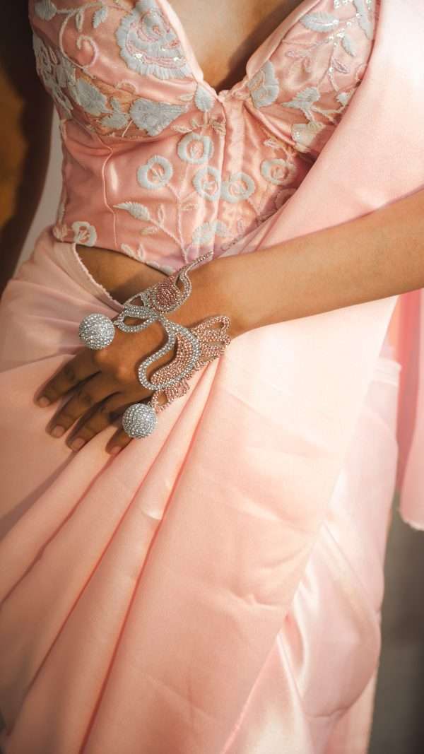 Designer pink and silver hand accessory - Image 2