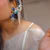 Celestial Blue – Crystal Dangle Ear Cuff - Image 3