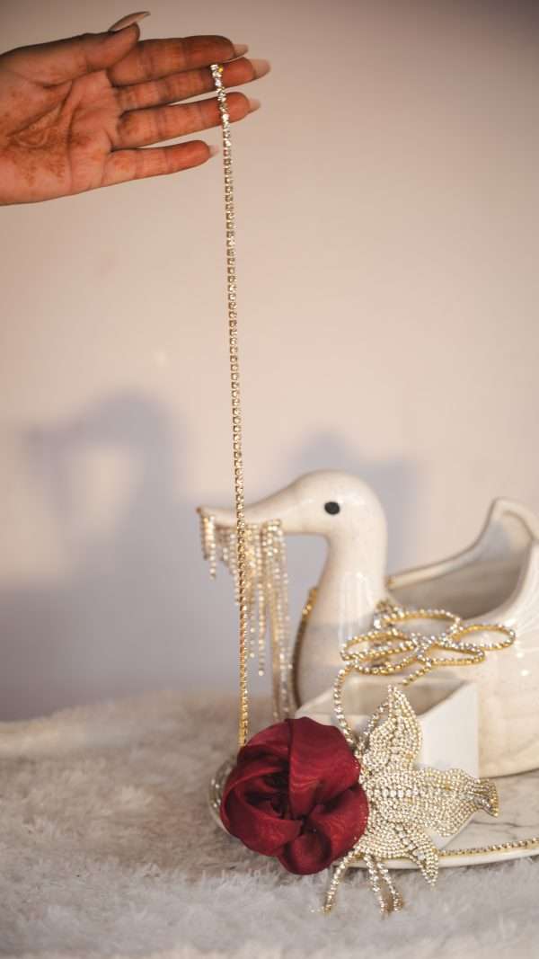 Crimson Bloom Rhinestone Earrings - Image 3