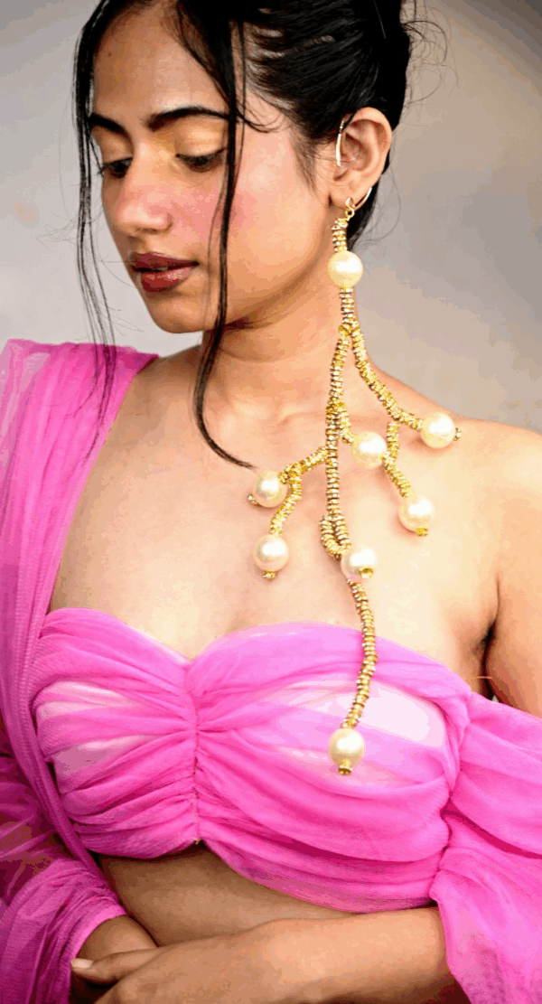 Pearl twig earrings - Image 2