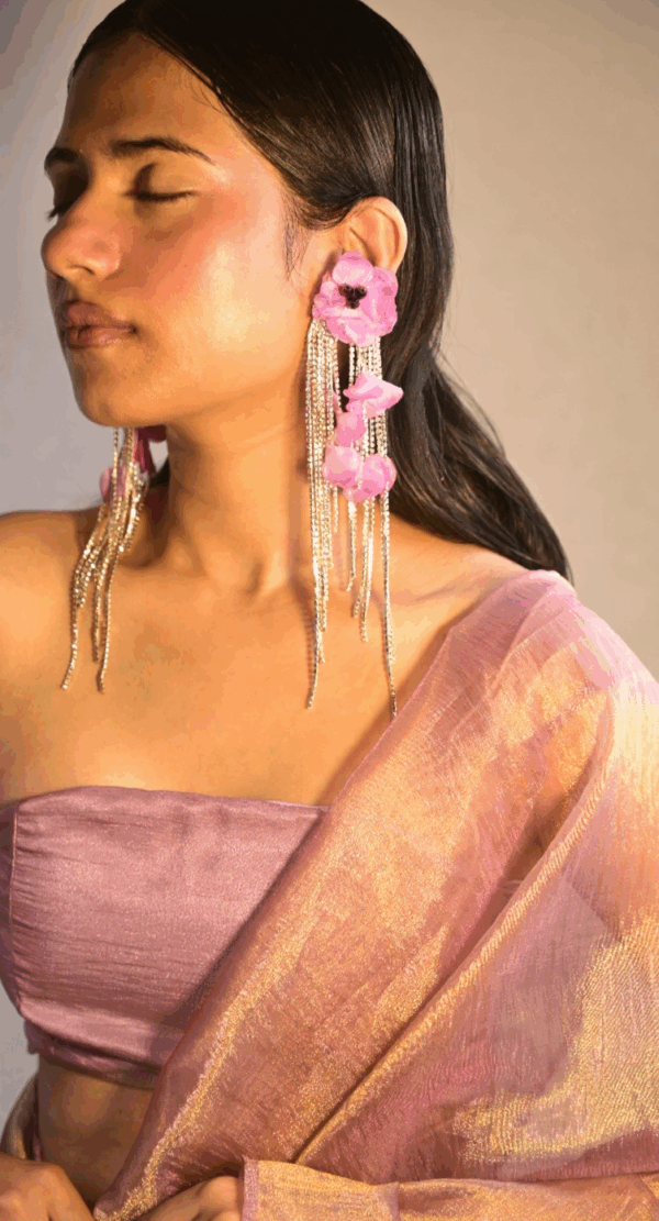 Lavender haze dangle earrings silver