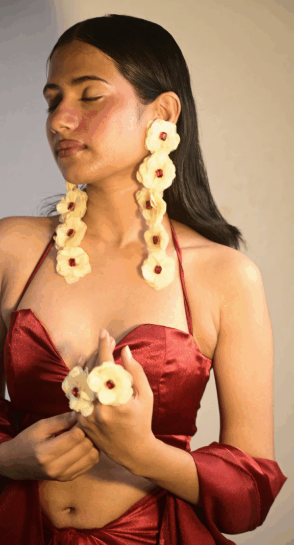 RUBY BLOOM EARRINGS AND RING SET
